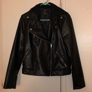 NWOT Faux leather black jacket
